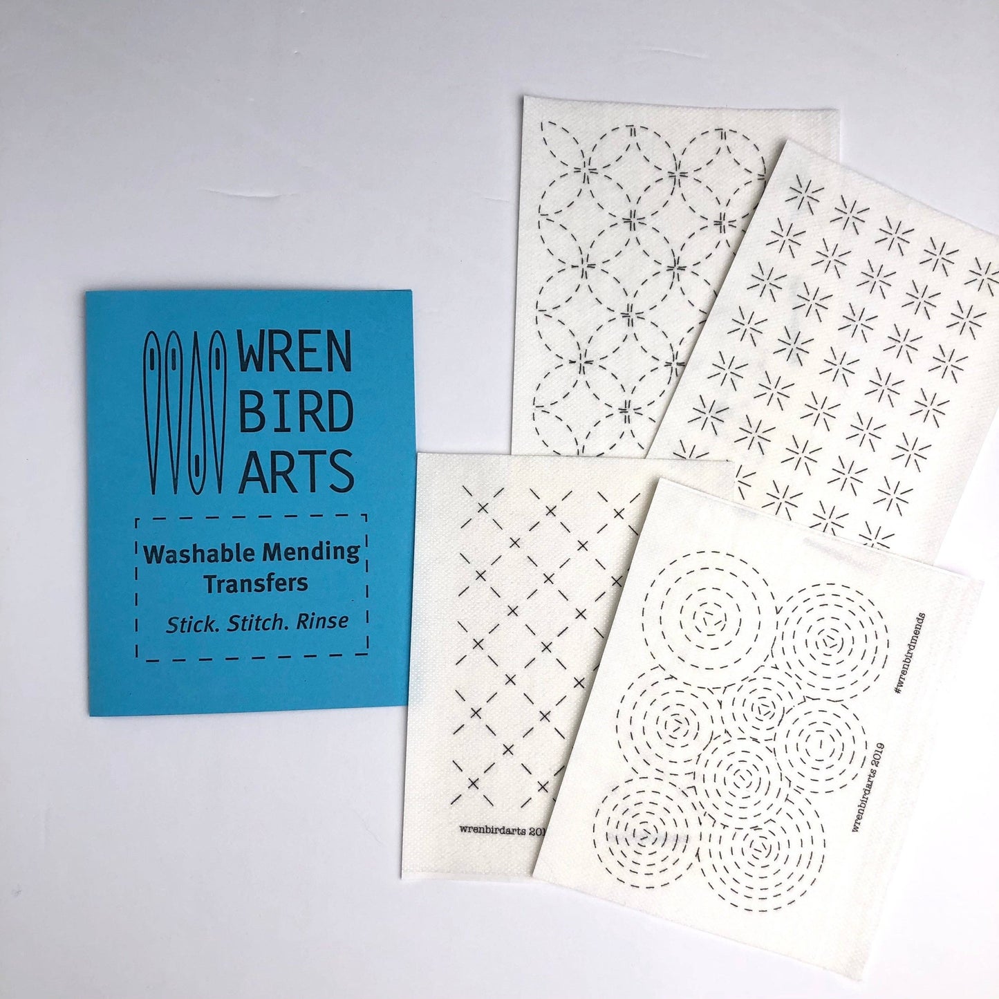 Wren Bird Arts - Washable Mending Patterns #1 Blue