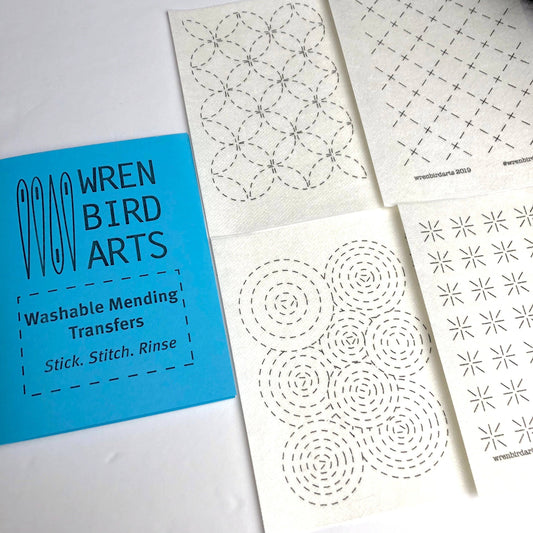 Wren Bird Arts - Washable Mending Patterns #1 Blue