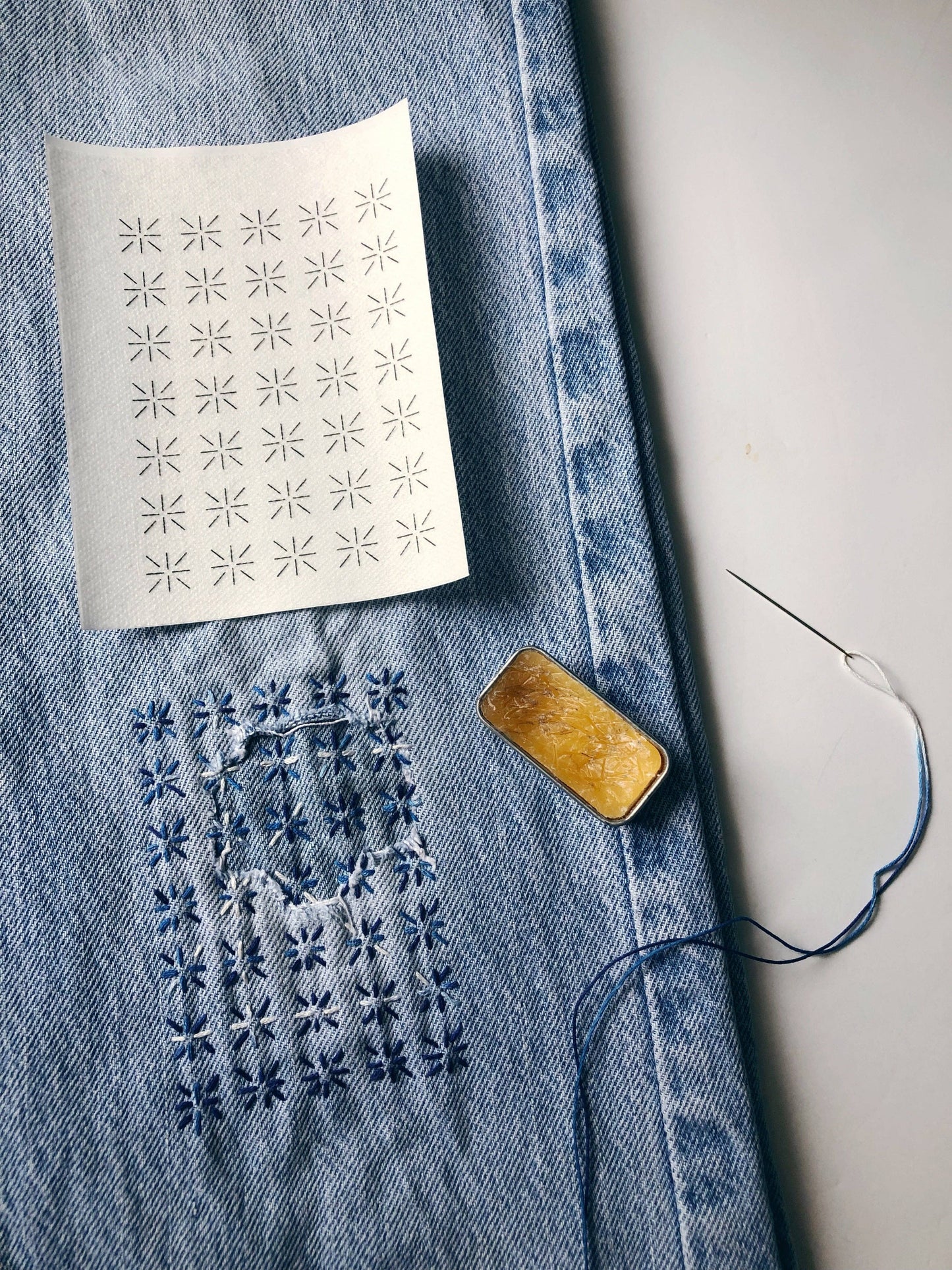 Wren Bird Arts - Washable Mending Patterns #1 Blue
