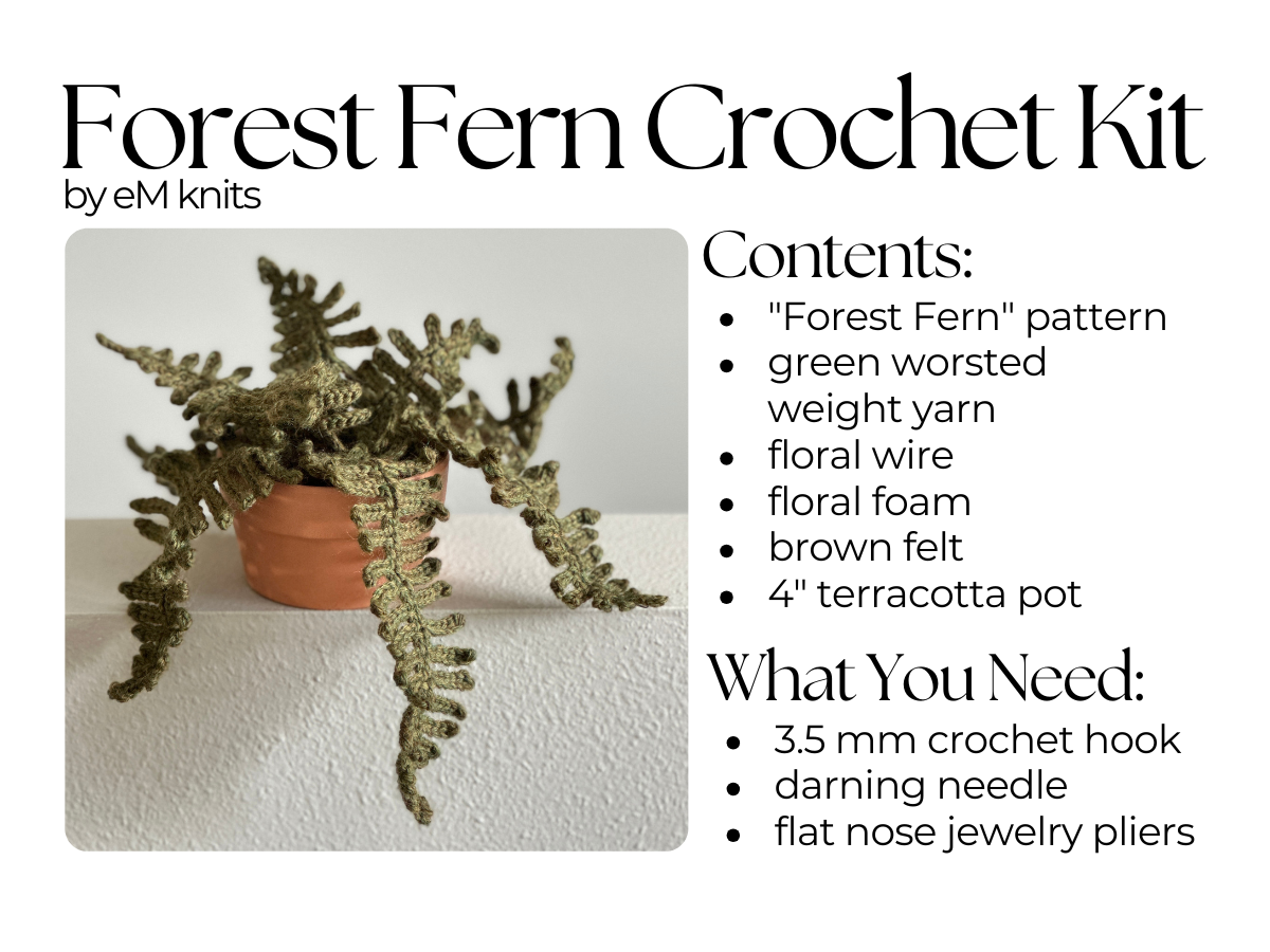 eM Knits Crochet Kit- Forest Fern