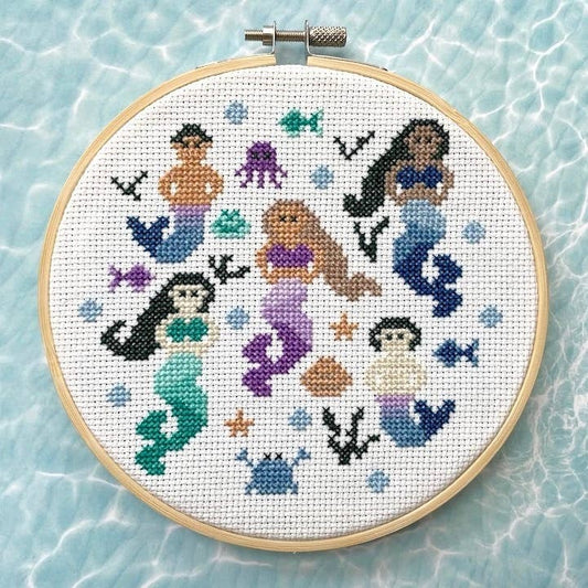 Spot Colors: Mermaids Counted Cross Stitch DIY KIT