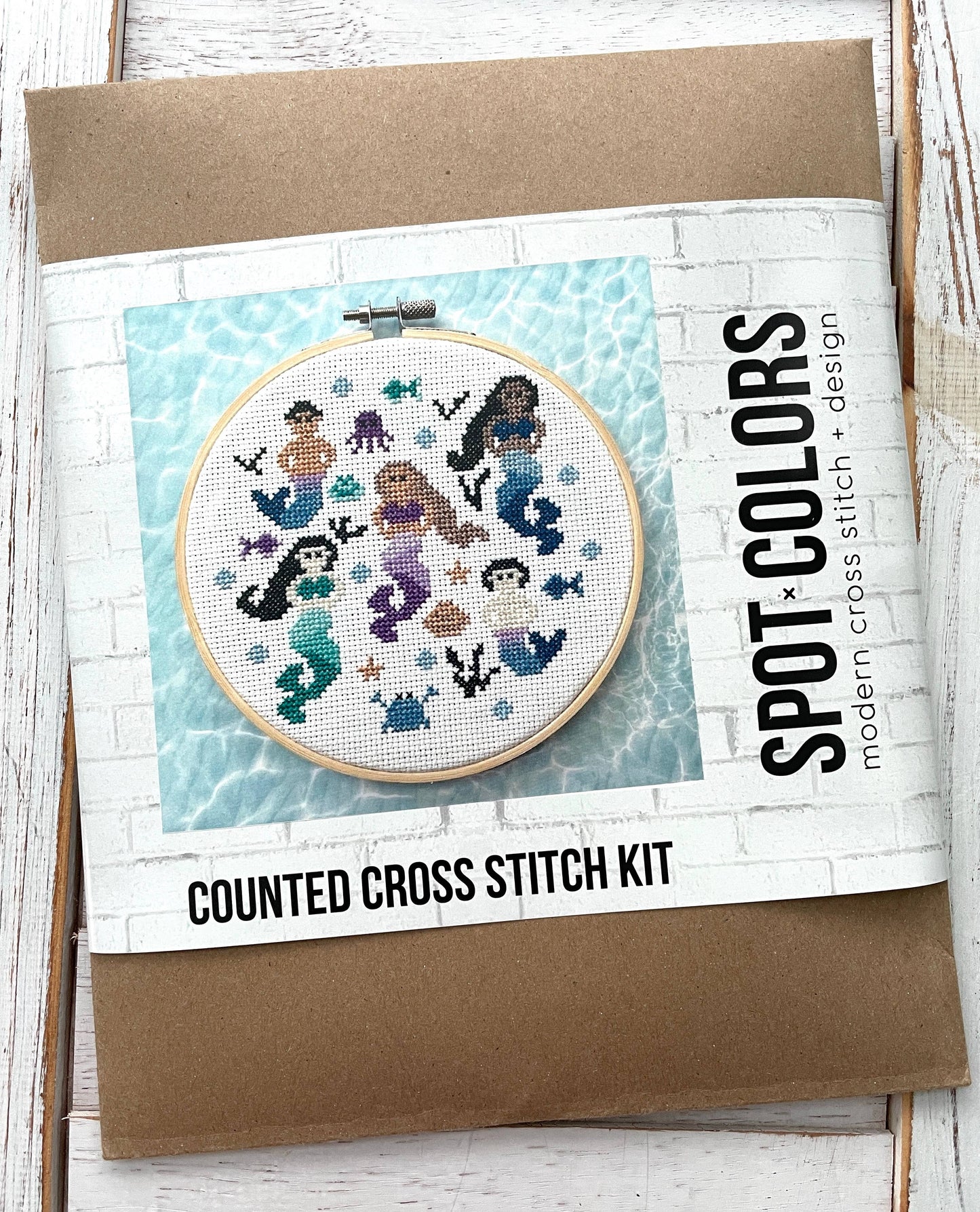 Spot Colors: Mermaids Counted Cross Stitch DIY KIT