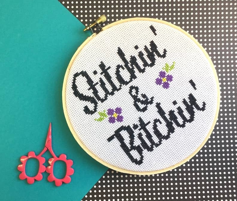 Spot Colors: Stitchin' & Bitchin' Counted Cross Stitch DIY KIT