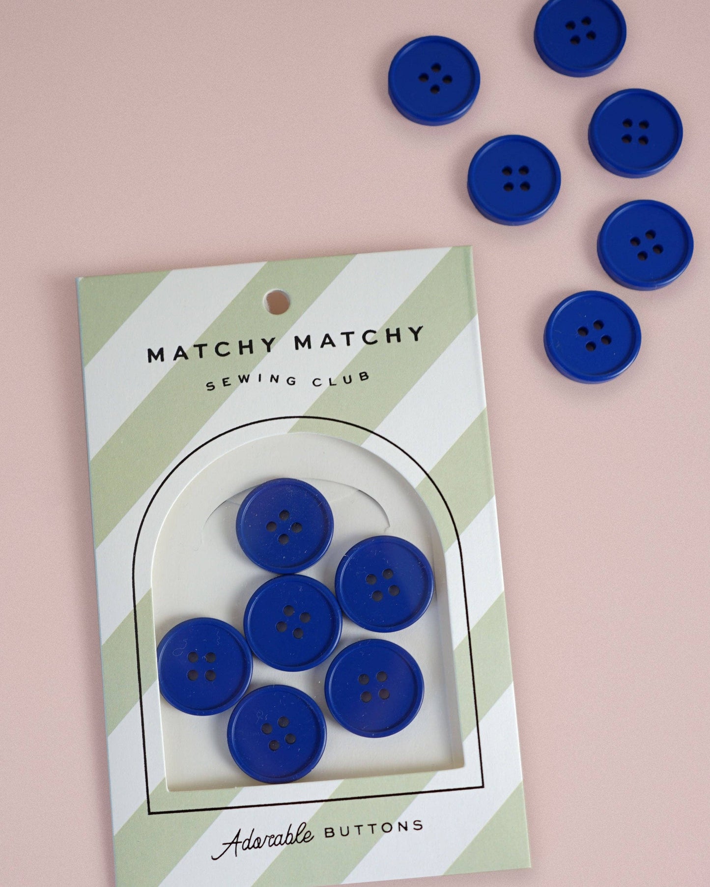 Cobalt Retro Buttons: Set of 6