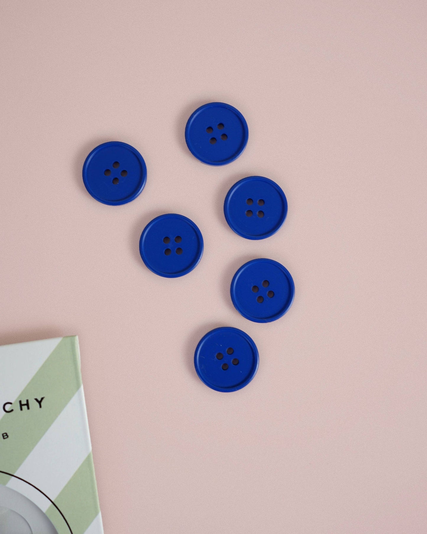 Cobalt Retro Buttons: Set of 6