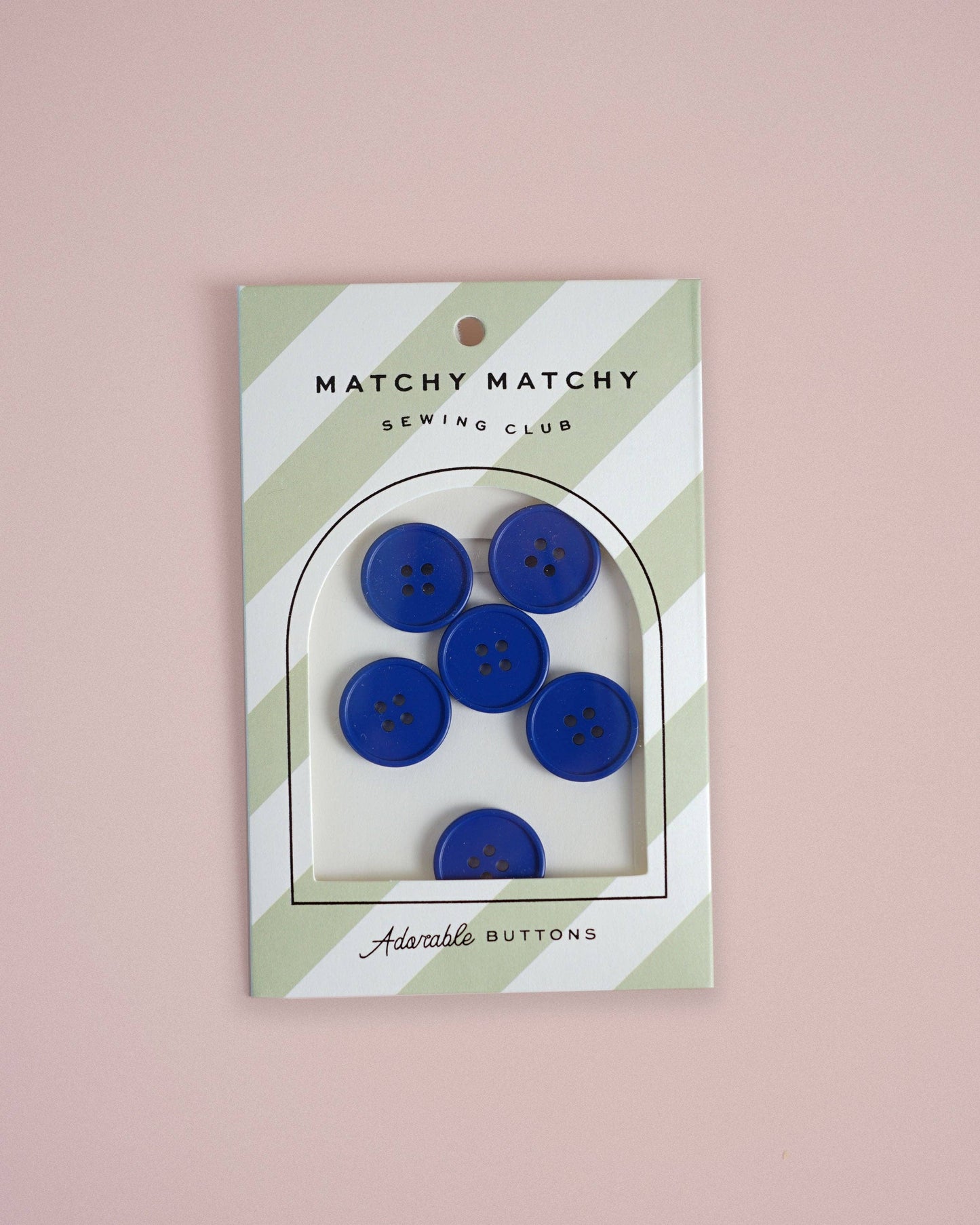 Cobalt Retro Buttons: Set of 6