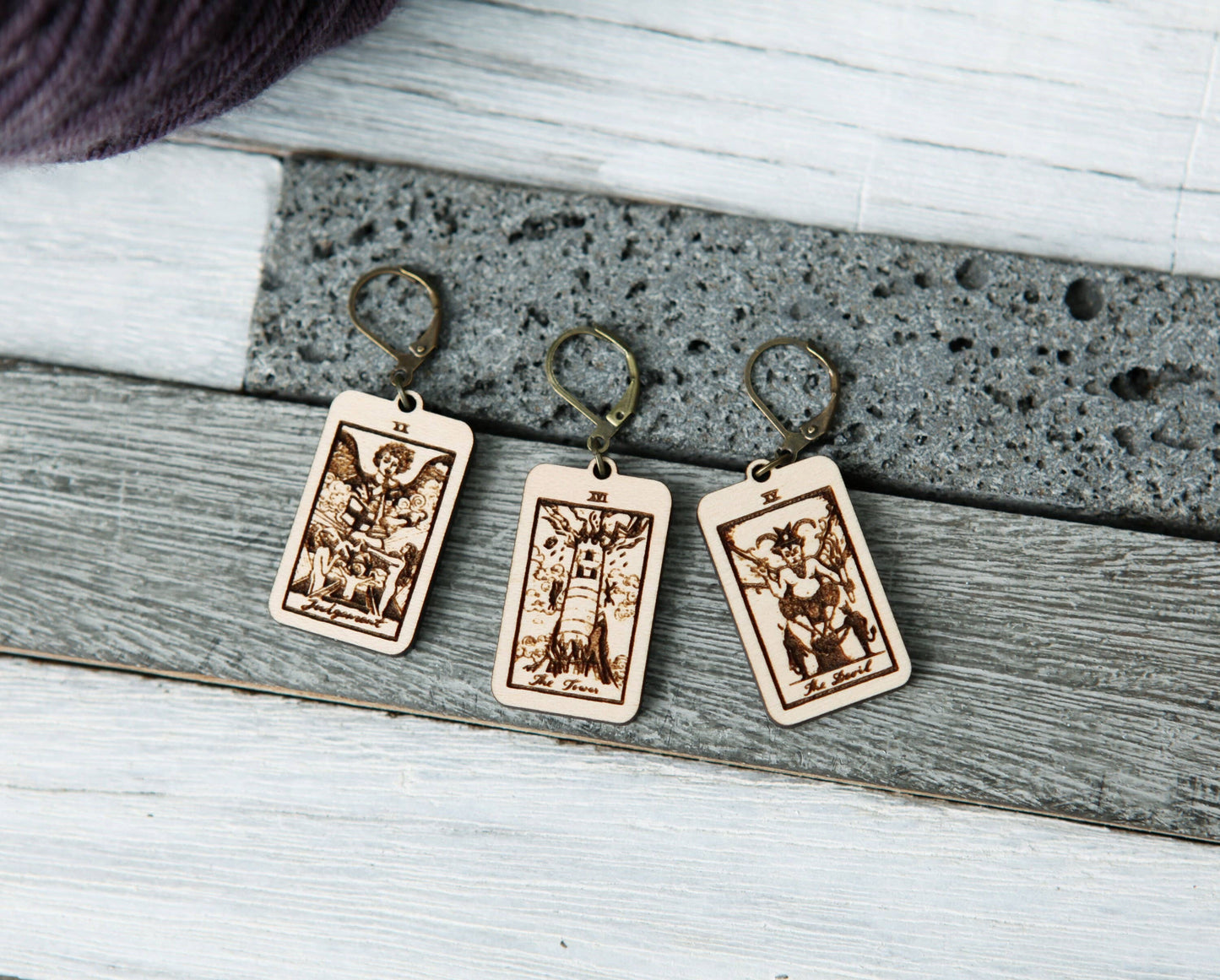 Sunrise Grove - Tarot Knitting Progress Keepers & Stitch Markers Set of 3