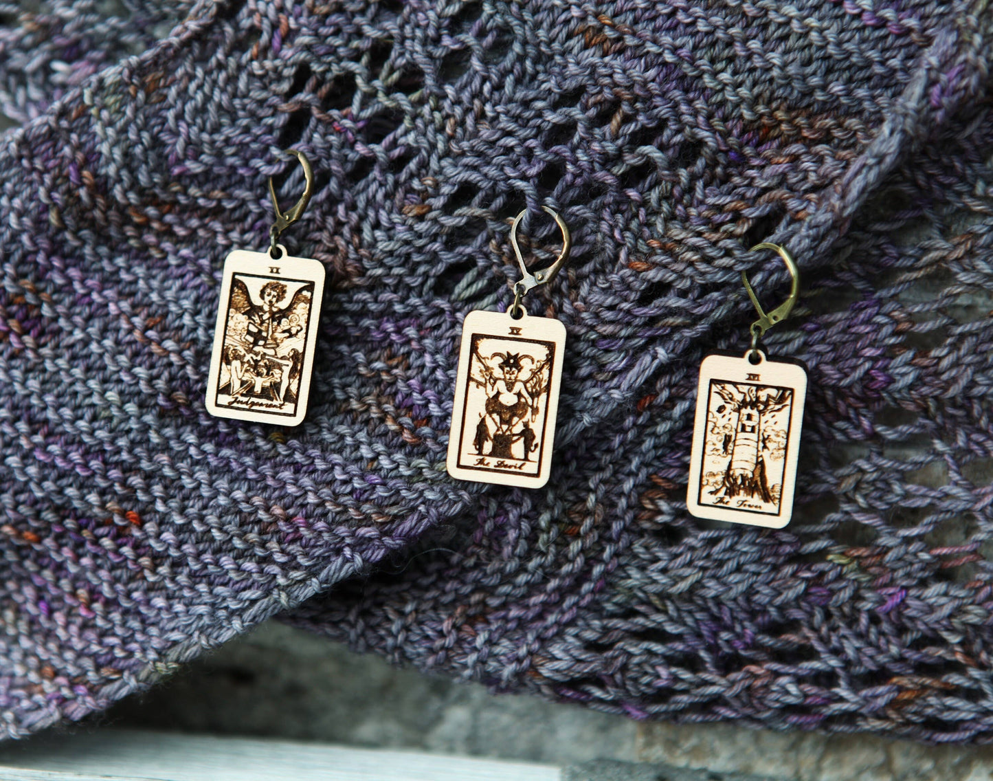 Sunrise Grove - Tarot Knitting Progress Keepers & Stitch Markers Set of 3